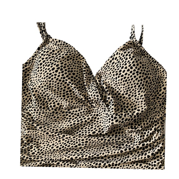 Ellen Tracy 1PC Swimsuit Cheetah Print- Sz 14 - Picture 4 of 7